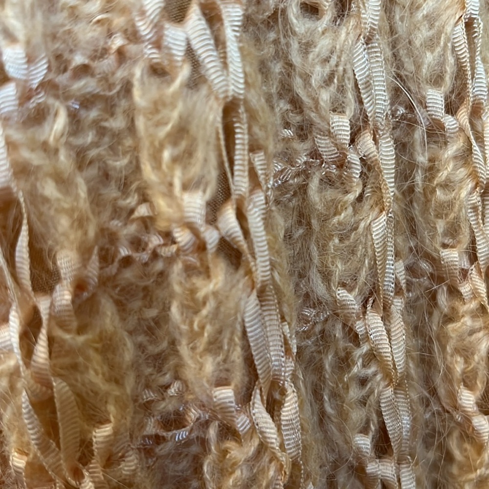 Alexa Grace Gold Wool & Mohair Blend Cardigan ribbon & pearl details Size Medium - Picture 8 of 17